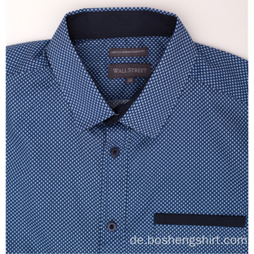 Herren Freizeitkleidung Blaues Denim Langarmhemd